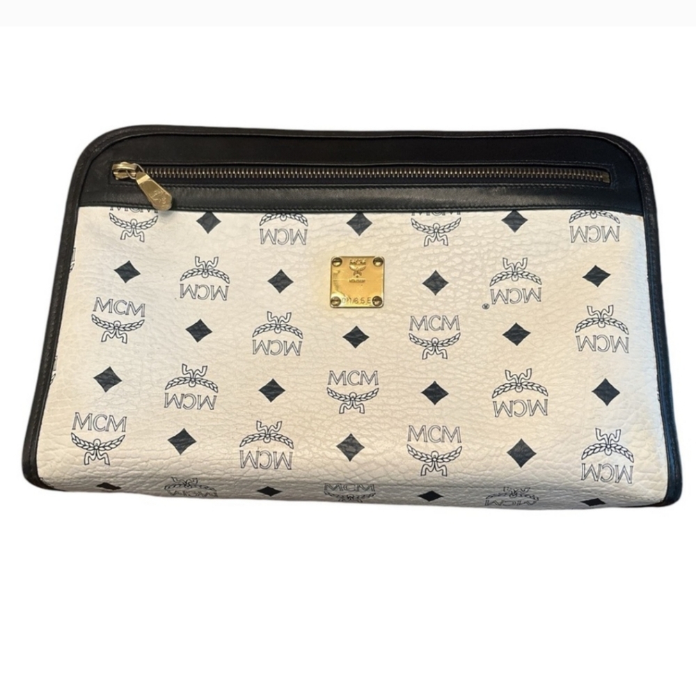 MCM Monogram Leather Clutch